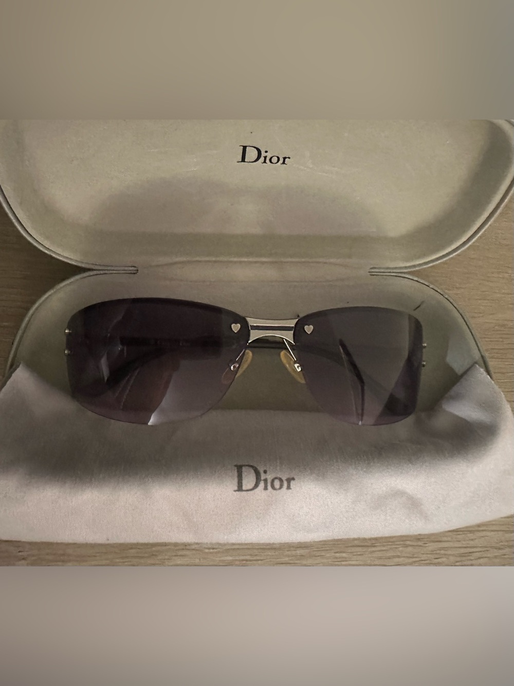 Dior Charm Y2K rimless shield sunglasses gradient purple tint lenses - Picture 2 of 7